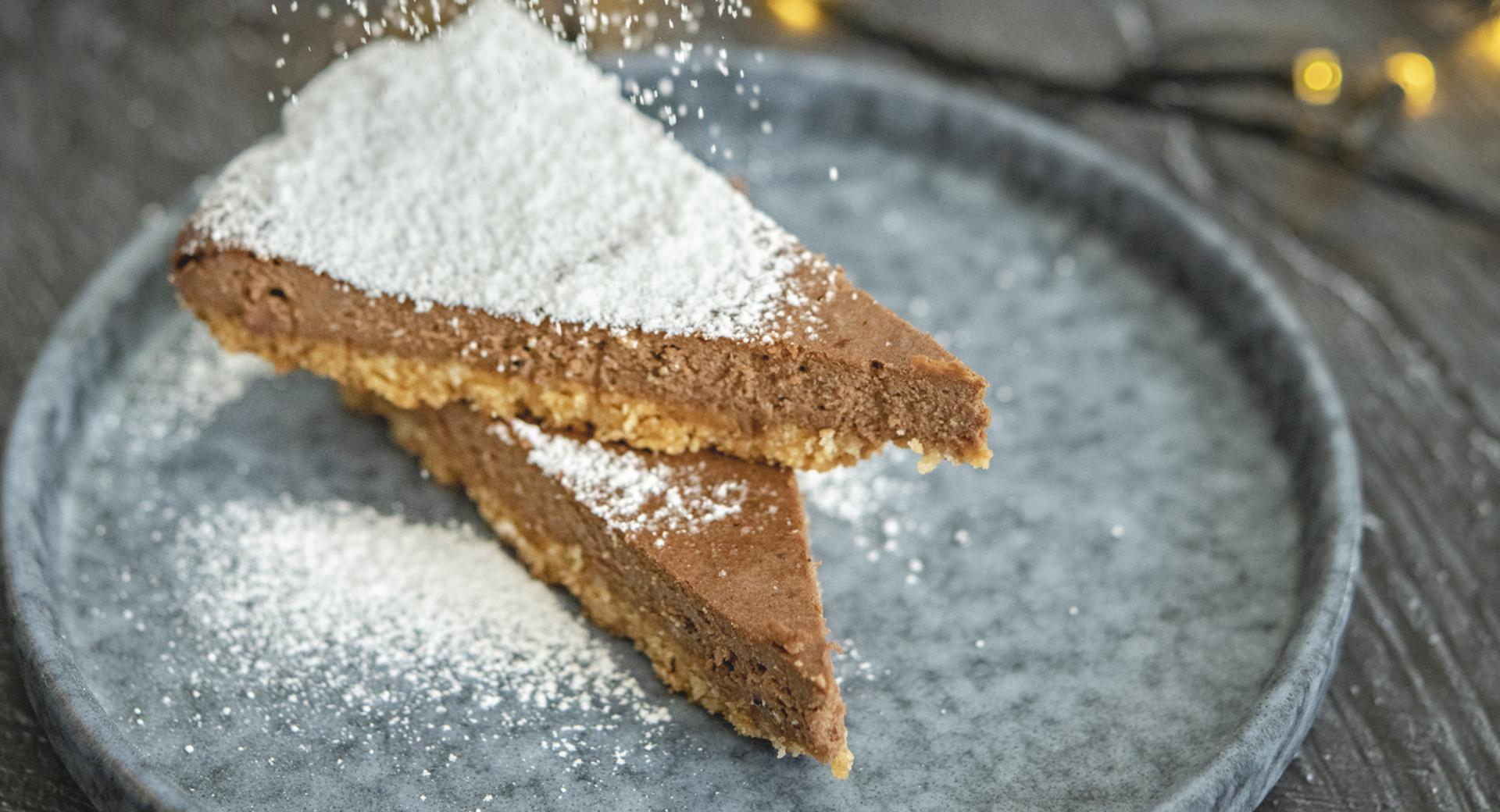 Tarta de queso con chocolate 