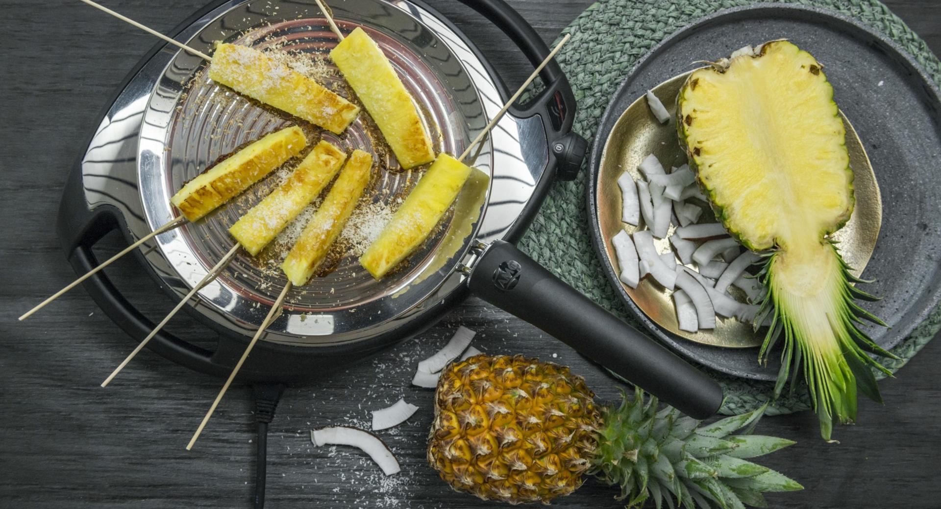 Brocheta de piña a la parrilla