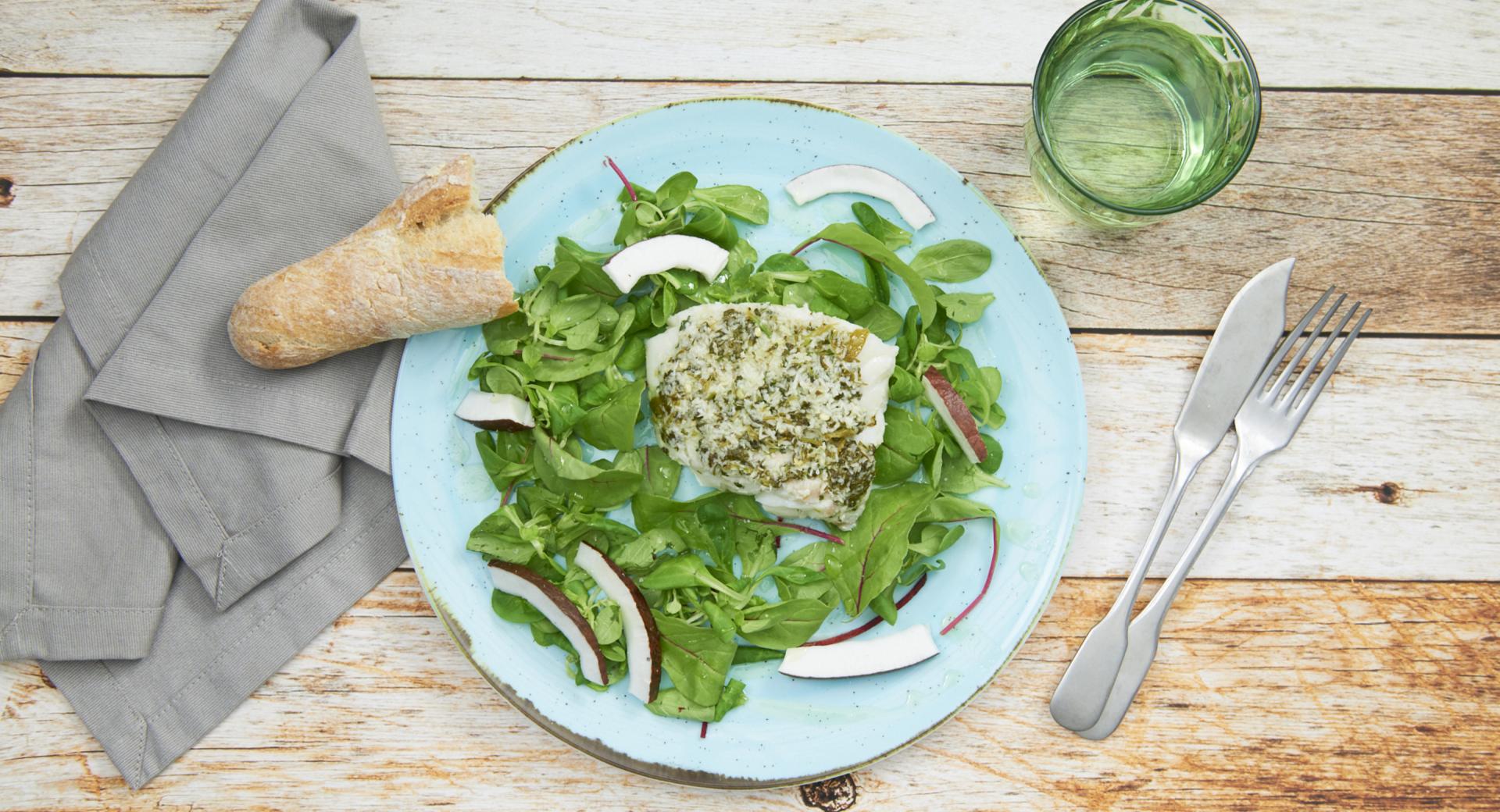 Filete de bacalao con cilantro y coco 