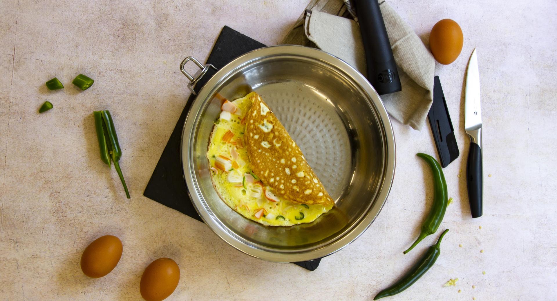 Tortilla vaga de cangrejo y queso