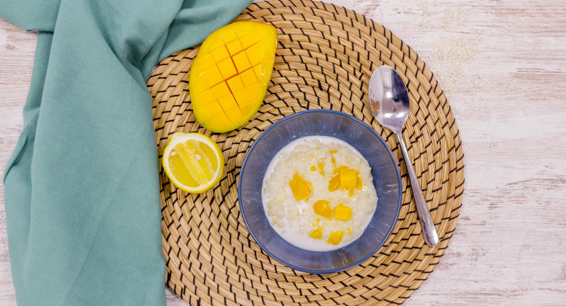 Arroz cremoso de coco y mango