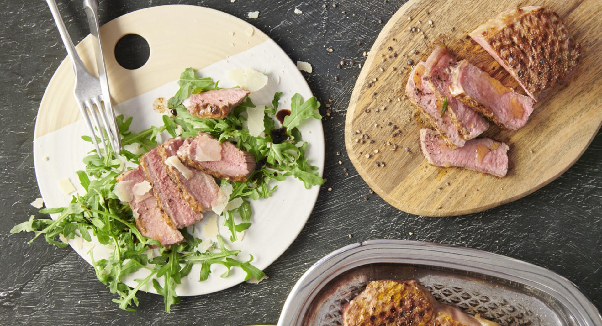 Tagliata di manzo (entrecot al estilo italiano)