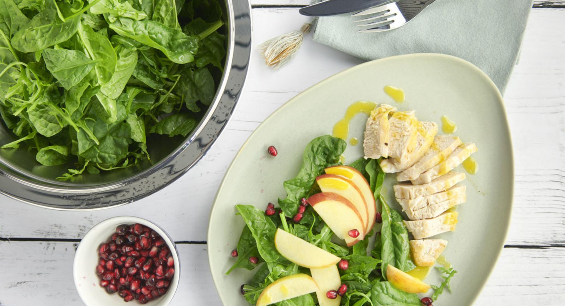 Ensalada de pollo y manzana