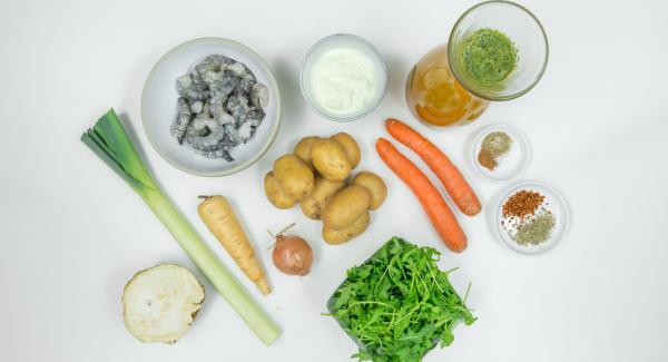 Preparación de los ingredientes.