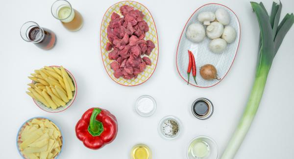 Preparación de los ingredientes.