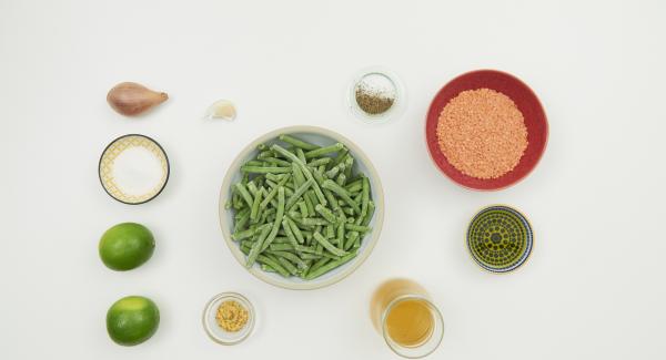 Preparación de los ingredientes.