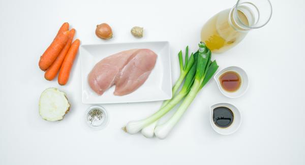 Preparación de los ingredientes.