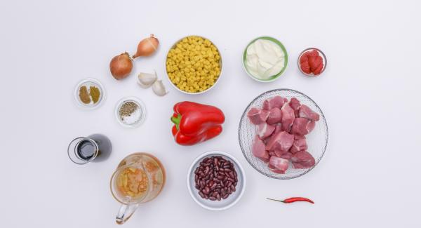 Preparación de los ingredientes.