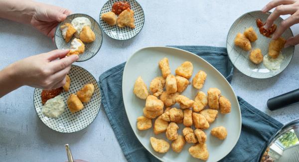 Nuggets de pollo y de pescado