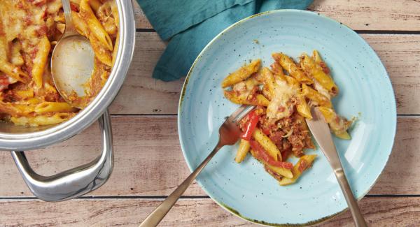 Macarrones con atún gratinados