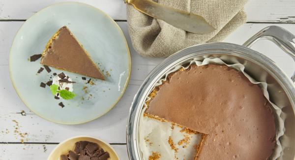 Tarta de queso con chocolate