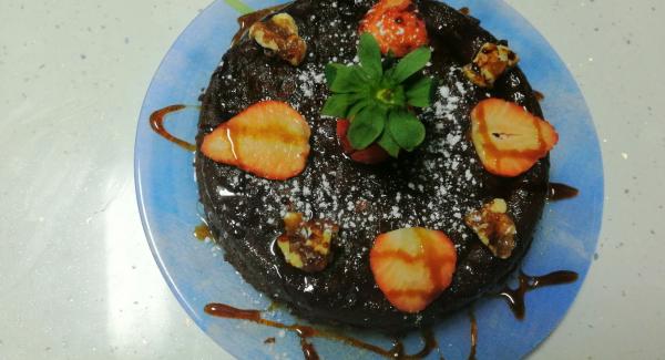 Flan de platano y chocolate