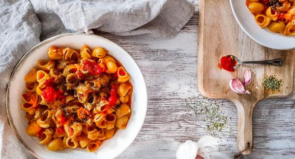 Pasta con pimientos